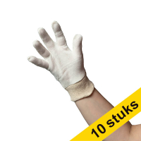 Aanbieding: 10x HY@PRO katoenen handschoenen unisize omzoomd (29 cm, 10 paar)