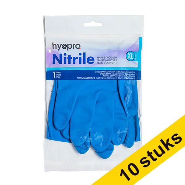 Aanbieding: 10x HY@PRO nitril huishoudhandschoenen XL (1 paar, 65 gram) SHY00291 Aanbieding: 10x HY@PRO nitril huishoudhandschoenen XL (1 paar, 65 gram) SHY00291 - 1