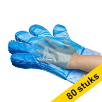 Aanbieding: 80x HY@PRO HDPE afscheurbare handschoenen L transparant blauw (1,10 gram, 26 cm, 100 stuks)