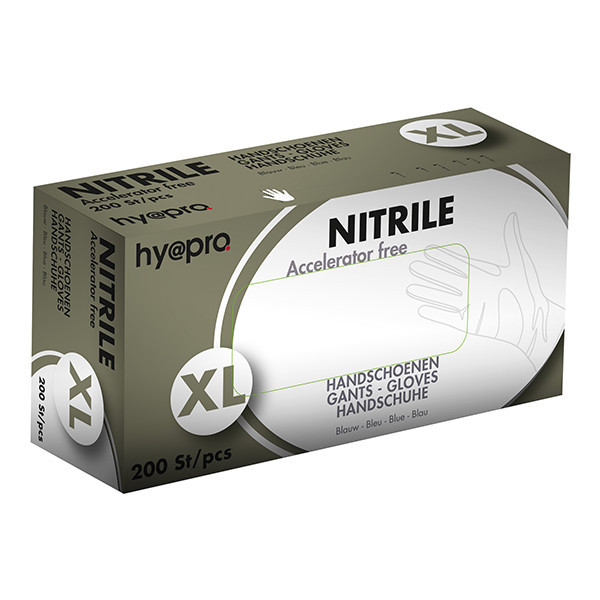 HY@PRO Medical Accelerator Free Nitril handschoenen XL poedervrij blauw (3,5 gram, 24 cm, 200 stuks)  SHY00034 - 1