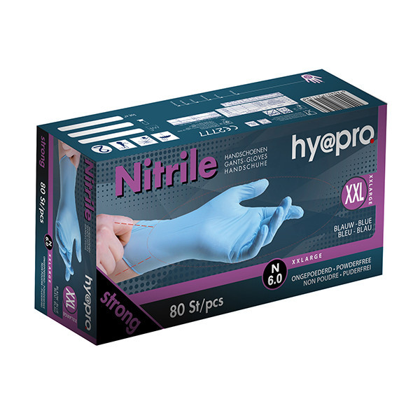 HY@PRO Nitril handschoenen XXL poedervrij blauw (6 gram, 24 cm, 100 stuks)  SHY00136 - 1