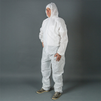 HY@PRO Non-woven coverall met rits en capuchon XL wit (1 stuk) SHY00765