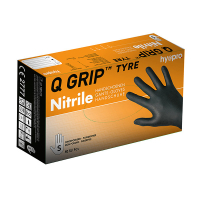 HY@PRO Q Grip Tyre Nitril handschoenen S poedervrij zwart (24 cm, 50 stuks)  SHY00154