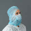 HY@PRO non-woven beschermkap met mondmasker 2-laags blauw (50 stuks) SHY00452 - 1