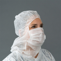 HY@PRO non-woven beschermkap met mondmasker 3-laags wit (50 stuks) SHY00450 HY@PRO non-woven beschermkap met mondmasker 3-laags wit (50 stuks) SHY00450