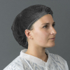 HY@PRO non-woven haarnetjes met clip en 2 elastieken zwart (100 stuks - 53,5 cm) SHY00412 - 1