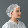HY@PRO non-woven haarnetjes met clip en elastiek wit (100 stuks - 53,5 cm) SHY00360 - 1