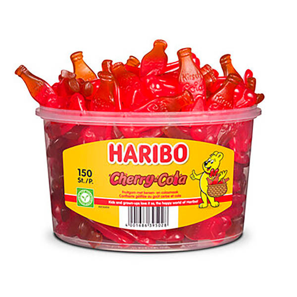 Haribo Kers-Colaflesjes silo (150 stuks) 168300 423424 - 1