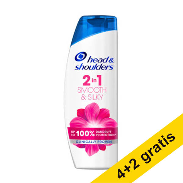 Aanbieding: 6x Head & Shoulders Smooth & Silky 2 in 1 hampoo (400 ml) SHE00220 - 1