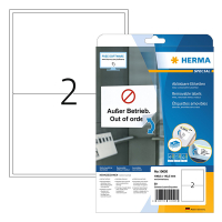 Herma 10020 verwijderbare etiketten A4 199,6 x 143,5 mm wit (50 etiketten) 10020 230633