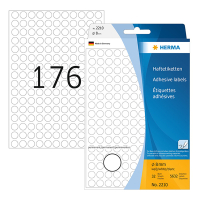 Herma 2210 multifunctionele etiketten Ø 8 mm rond wit (5.632 etiketten) 2210 230723