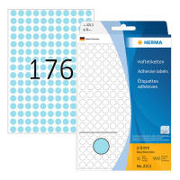 Herma 2213 multifunctionele etiketten Ø 8 mm rond blauw (5.632 etiketten) 2213 230719
