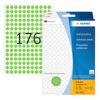 Herma 2215 multifunctionele etiketten Ø 8 mm rond groen (5.632 etiketten) 2215 230721