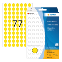 Herma 2231 multifunctionele etiketten Ø 13 mm rond geel (2.464 etiketten) 2231 230701