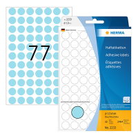 Herma 2233 multifunctionele etiketten Ø 13 mm rond blauw (2.464 etiketten) 2233 230700