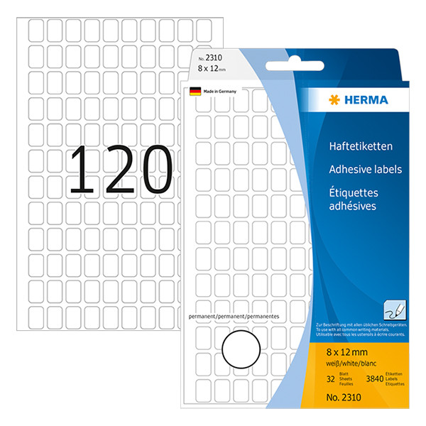 Herma 2310 multifunctionele etiketten 8 x 12 mm wit (3840 etiketten) 2310 230427 - 1