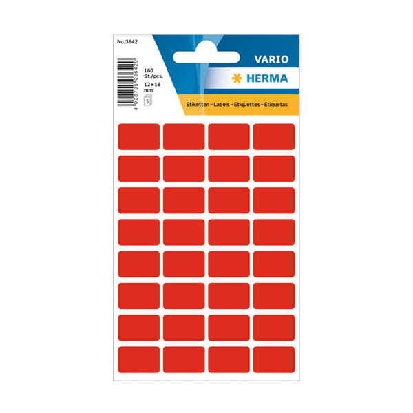 Herma 3642 multifunctionele etiketten 12 x 18 mm rood (160 etiketten) 3642 231021 - 1