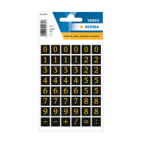Herma 4131 0-9 etiketten 13 x 13 mm zwart/goud (96 etiketten) 4131 230950