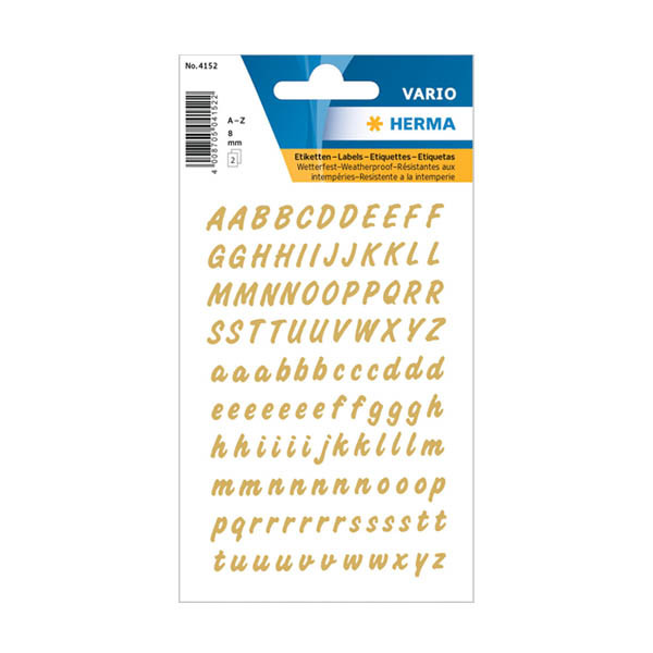 Herma 4152 A-Z etiketten 8 mm goud/transparant (238 etiketten) 4152 230961 - 1