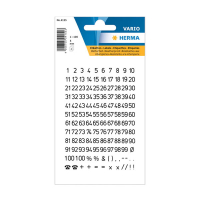 Herma 4155 1 t/m 100 etiketten 5 mm zwart/transparant (250 etiketten) 4155 230952