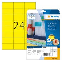 Herma 4466 gekleurde etiketten A4 70 x 37 mm geel verwijderbaar (480 etiketten) 4466 230501