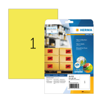 Herma 5148 universele etiketten A4 210 x 297 mm neon geel (20 etiketten) 5148 230867