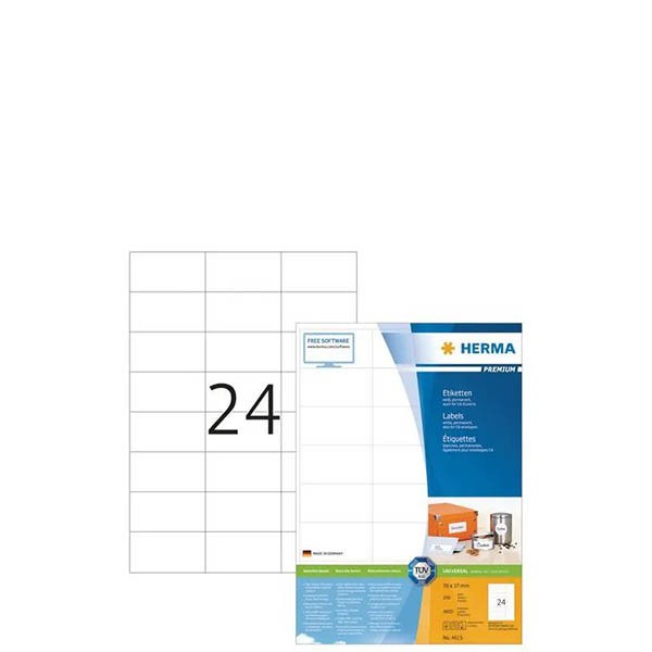 Herma Premium 4615 permanent hechtende etiketten A4 70 x 37 mm wit (4800 etiketten) 230513 - 1