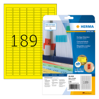 Herma Special 4243 verwijderbare etiketten A4 25,4 x 10 mm geel (3780 etiketten) 4243 230455