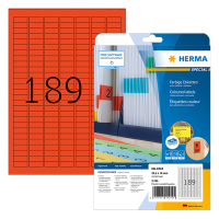 Herma Special 4244 verwijderbare etiketten A4 25,4 x 10 mm rood (3780 etiketten) 4244 230456
