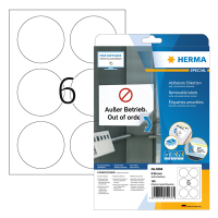 Herma Special 5068 verwijderbare etiketten A4 Ø 85 mm rond wit (150 etiketten) 230655