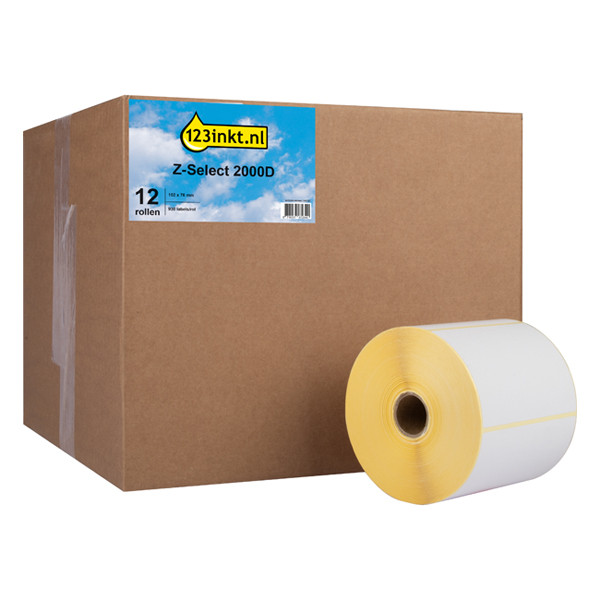 Honeywell verwijderbaar label (880239-076D) 102 x 76 mm (12 rollen) 123inkt huismerk 880239-076DC 126069 - 1