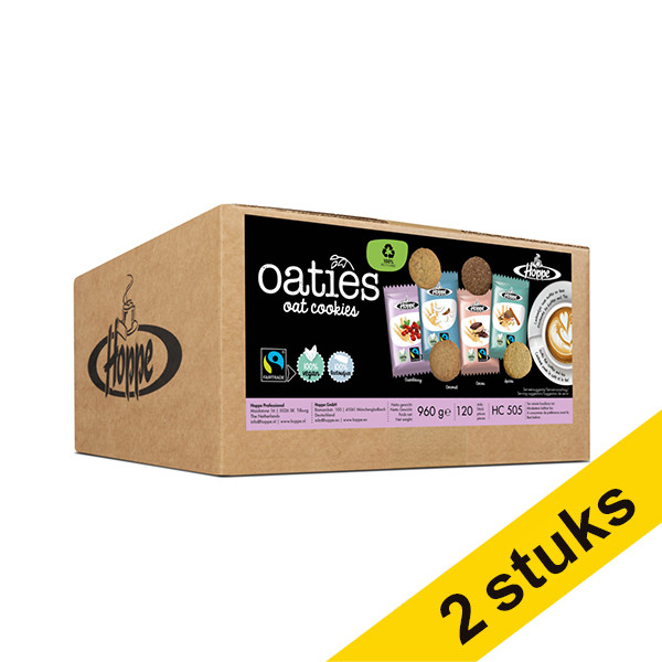 Hoppe Aanbieding: 2x Hoppe Oaties Fairtrade koekjesmix (120 stuks)  423647 - 1