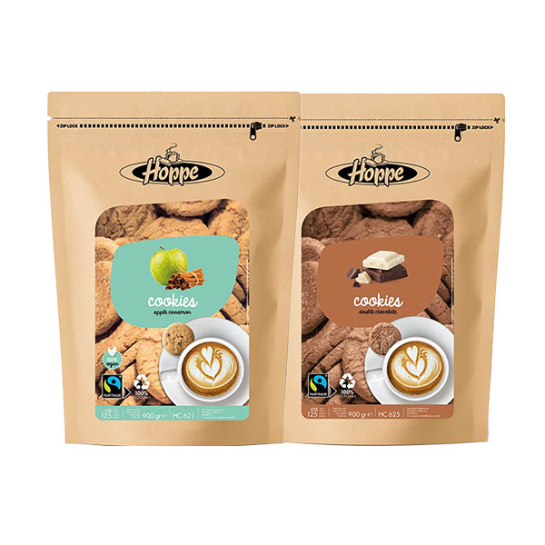 Combi deal: Hoppe Double Choc Fairtrade koekjes + Hoppe Appel Kaneel Fairtrade koekjes 422880 - 1