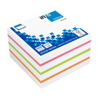 Info Notes zelfklevende notes kubus blanco/kleuren mix 75 x 75 mm (450 vel) 303217