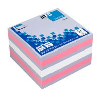 Info Notes zelfklevende notes kubus lila/roze mix 75 x 75 mm (450 vel) 303216