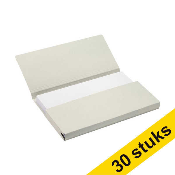 Aanbieding: 3x Jalema Secolor Pocket-file kartonnen dossiermappen grijs folio (10 stuks) 234807 - 1