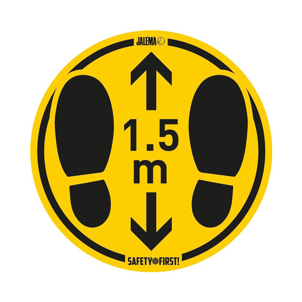 Jalema zelfklevende vloersticker rond houd afstand voor gladde vloeren (2 stuks) 7999807 234747 - 1