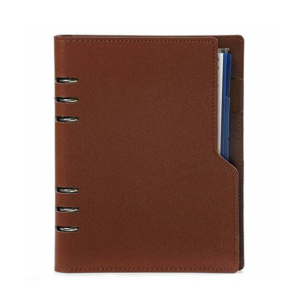 Kalpa A5 clipbook organizer met weekagenda met uurindeling hazelnootbruin (1 week per 2 pagina's) 2-talig 262571 - 2