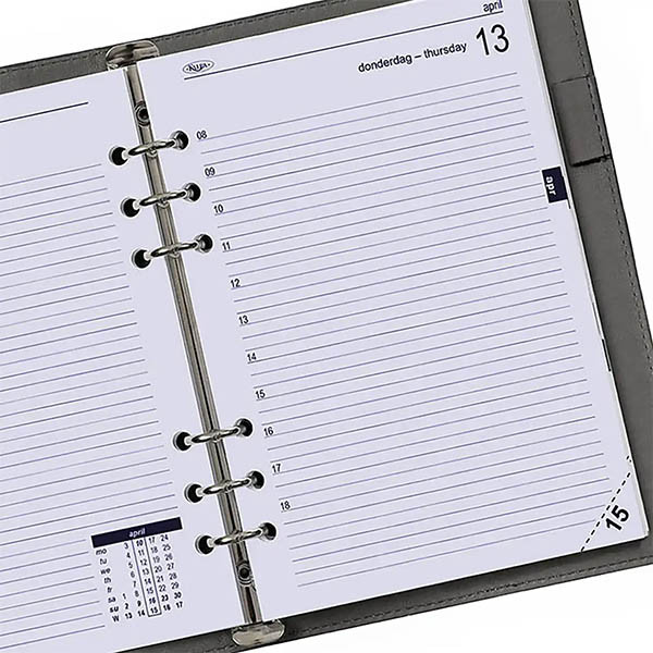Kalpa A5 dagagenda met uurindeling 2026 navulling (1 dag per pagina) 2-talig 262558 - 3