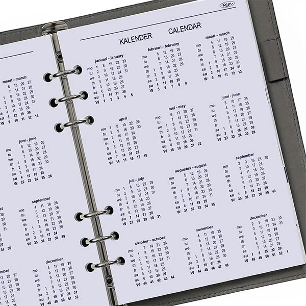 Kalpa A5 dagagenda met uurindeling 2026 navulling (1 dag per pagina) 2-talig 262558 - 6