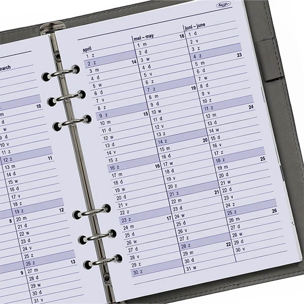 Kalpa A5 dagagenda met uurindeling 2027 navulling (1 dag per pagina) 2-talig 263558 - 5