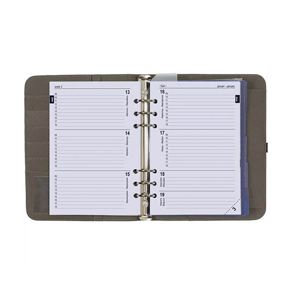 Kalpa A5 organizer met weekagenda met uurindeling nerf grijs (1 week per 2 pagina's) 2-talig 406160 - 6