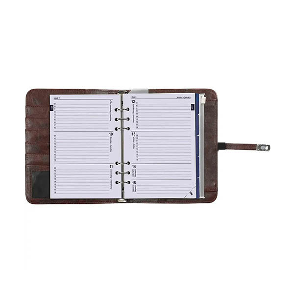 Kalpa A5 organizer met weekagenda met uurindeling omberbruin (1 week per 2 pagina's) 2-talig 262570 - 5