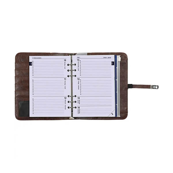 Kalpa A5 organizer met weekagenda met uurindeling omberbruin (1 week per 2 pagina's) 2-talig 262570 - 6