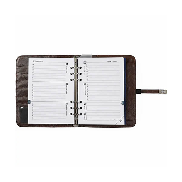 Kalpa A5 organizer met weekagenda met uurindeling omberbruin (1 week per 2 pagina's) 2-talig 262570 - 7