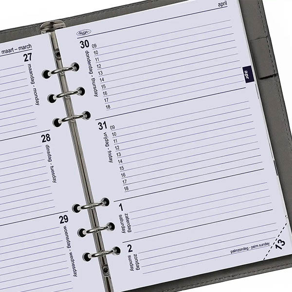 Kalpa A5 weekagenda met uurindeling 2026 navulling (1 week per 2 pagina) 2-talig 262559 - 3