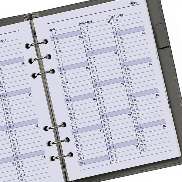 Kalpa A5 weekagenda met uurindeling 2027 navulling (1 week per 2 pagina's) 2-talig 263559 - 4
