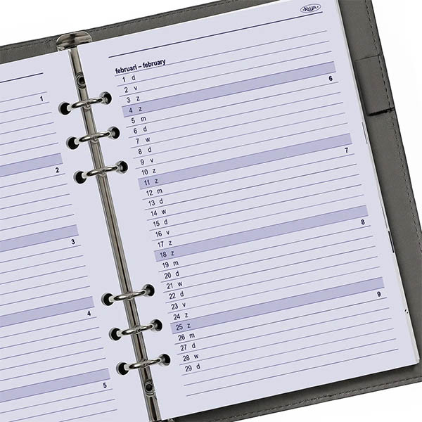 Kalpa A5 weekagenda met uurindeling 2027 navulling (1 week per 2 pagina's) 2-talig 263559 - 5