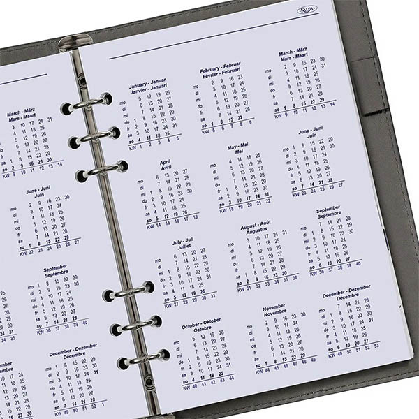 Kalpa A5 weekagenda met uurindeling 2027 navulling (1 week per 2 pagina's) 4-talig 262596 - 4