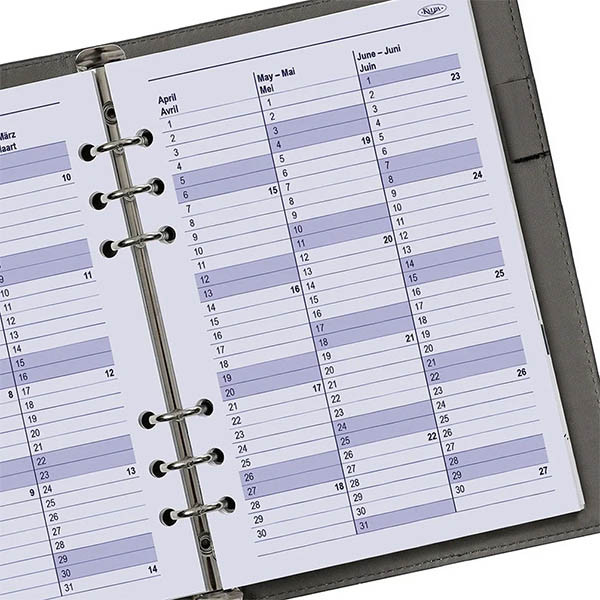 Kalpa A5 weekagenda met uurindeling 2027 navulling (1 week per 2 pagina's) 4-talig 262596 - 5